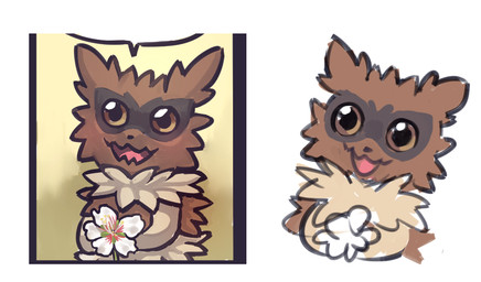 ambiguous_gender black_nose brown_body brown_eyes flower fur holding_flower holding_object open_mouth open_smile plant pupils simple_background smile solo tongue white_flower flavia-elric nintendo pokemon generation_3_pokemon pokemon_(species) zigzagoon 2019 digital_media_(artwork) sketch