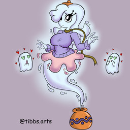 5_fingers black_eyes bottomwear clothing female fingers group heart_eyes heart_symbol male rope rope_around_neck skirt sweater topwear trio tibbs ghost spirit 1:1 hi_res