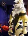 anthro balls barazoku bodily_fluids cum duo ejaculation fellatio genital_fluids genitals male masturbation nude oral penile penis sex shorple nintendo pokemon arcanine canid canine generation_1_pokemon mammal pokemon_(species) hi_res