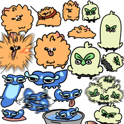 ahoge ambiguous_gender angry beak biped bipedal_feral black_eyes blessed_image blue_body blue_scales breath_powers chest_tuft collar collar_only cute_fangs dancing defiant derp_eyes eating eating_food elemental_manipulation eyebrows eyelashes face_squish fangs feral fire fire_breathing fire_manipulation fireball flattened fur glistening glistening_eyes green_body green_fur group hair head_empty humor in_bathtub leash leash_pull leashed_collar long_tongue looking_at_viewer lying motion_blur motion_lines multiple_poses no_thoughts nude on_back on_front open_mouth orange_body orange_fur pose quadruped scales sleeping spinning squish sulking tail teeth thick_tail thousand_yard_stare tongue tongue_out trio tuft sonwooang game_freak nintendo pokemon pokemon_winds_and_waves avian browt canid canine gecqua generation_10_pokemon mammal pokemon_(species) pombon reptile scalie 2026 colored digital_drawing_(artwork) digital_media_(artwork) full-length_portrait hi_res multiple_images multiple_scenes portrait