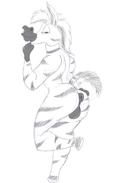 anthro anus balls butt genitals male stripes teasing equid equine horse mammal zebra invalid_tag hi_res