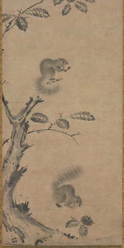 ambiguous_feral ambiguous_gender branch chestnut claws duo feral finger_claws food fruit fur holding_food holding_object leaf nut_(fruit) on_branch on_hind_legs plant quadruped raised_tail simple_background standing tail toe_claws tree whiskers ge_shuying public_domain mammal rodent sciurid tree_squirrel 14th_century absurd_res ancient_art hi_res monochrome painting_(artwork) traditional_media_(artwork) traditional_painting_(artwork)