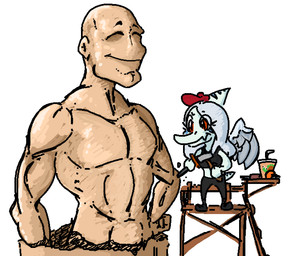 amber_eyes anthro beret beverage bone_frill clothing eyelashes feathered_wings feathers female frill_(anatomy) grey_body grey_hair grey_scales hair halter_top hat headgear headwear long_hair scales sculpting sculpture short_tail simple_background smile snout soda_cup solo statue tail white_background wings faustanon cavemanon_studios goodbye_volcano_high ko_op_(game_developer) snoot_game anon_(snoot_game) fang_(gvh) human mammal prehistoric_species pterodactylus pterosaur reptile scalie 2025 digital_drawing_(artwork) digital_media_(artwork)