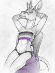 anthro asexual_pride_colors bikini clothing eyes_closed female flat_chested horn lgbt_pride midriff navel nipples pride_color_clothing pride_colors smile solo swimwear tail teats two-piece_swimsuit ecmajor mythology equustra_(ecmajor) equid equine mammal mythological_creature mythological_equine unicorn 2019 hi_res sketch traditional_media_(artwork)