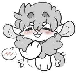 2_horns anthro blush blush_lines circle_eyebrows eyebrow_through_hair eyebrows eyes_closed front_view fur hair head_horn horn male open_mouth open_smile simple_background smile solo translucent translucent_hair white_background wool_(fur) anotherbearsimp sundae_(anotherbearsimp) bovid caprine mammal sheep 2026 digital_drawing_(artwork) digital_media_(artwork) portrait sketch