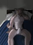 anthro bed black_nose brown_body brown_fur brown_hair bulge clothed clothing detailed_bulge erection erection_under_clothing fur furniture genital_outline hair hand_on_head jockstrap looking_down male markings morning_wood muscular muscular_anthro muscular_male nipples on_bed pecs penis_outline smile solo spots spotted_body spotted_fur tan_body tan_fur tenting underwear white_body white_clothing white_fur white_underwear yellow_sclera apache_(artist) hyena mammal spotted_hyena 2019 3:4 absurd_res digital_media_(artwork) hi_res