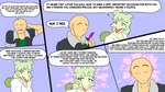 16:9 4k absurd_res anon_(snoot_game) anthro back_plates bald blue_eyes blush breasts cavemanon_studios clothing colored comic dialogue dinosaur duo duo_in_panel english_text faceless_character faceless_human faceless_male female fuegosonic93 goodbye_volcano_high green_body green_clothing green_hair green_scales green_shirt green_topwear hair hand_behind_head hi_res holding_card human jacket looking_at_another male mammal narrowed_eyes open_mouth ornithischian profanity pupils reptile scales scalie shirt simple_background slit_pupils snoot_game snout solo_in_panel speech_bubble stegosaurian stegosaurus stella_(gvh_beta) text thyreophoran tongue topwear white_clothing white_shirt white_topwear widescreen