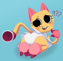 anthro blush butt claws clothing female looking_at_viewer null panties presenting presenting_hindquarters simple_background solo tail underwear four-pundo blushcrunch_studio dandy's_world roblox scraps_(dandy's_world) animate_inanimate felid feline felis mammal toon_(dandy's_world) 2025 digital_media_(artwork) hi_res