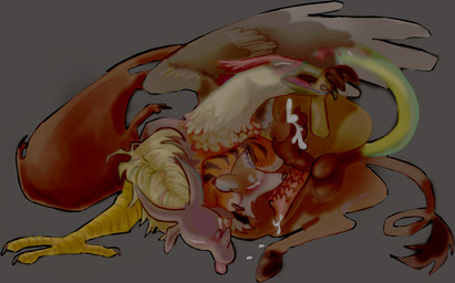 2_penises 4_heads animal_genitalia animal_penis anus autofellatio bodily_fluids cum feral genital_fluids genitals grey_background hemipenes licking living_tail male masturbation multi_genitalia multi_head multi_penis oral oral_masturbation penile penile_masturbation penile_spines penis penis_lick sex simple_background snake_tail solo tail tongue unusual_anatomy unusual_tail guncht delicious_in_dungeon european_mythology greek_mythology mythology laios_touden avian bird bovid canid canine caprine chimera mammal mythological_chimera mythological_creature reptile scalie snake