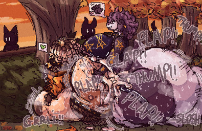 abdominal_bulge anal anal_penetration anthro balls big_balls big_breasts big_butt big_penis bodily_fluids breasts butt clothed clothing cum duo fur genital_fluids genitals gynomorph hair herm horn huge_breasts huge_butt huge_thighs hyper hyper_butt intersex intersex/male intersex_penetrating male male_penetrated park partially_clothed penetration penis sex sky thick_thighs wide_hips 13thcakensfw astrid_(juneonastick) cake_(13thcakensfw) bovid canid canine caprine goat mammal hi_res