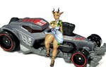 anthro big_breasts breasts car crossgender ear_piercing female lips_on_muzzle looking_at_viewer piercing plantigrade solo tattoo thick_thighs toy_car vehicle greedmasterh beastars hot_wheels mattel melon_(beastars) antelope bovid felid gazelle hybrid leopard mammal pantherine hi_res