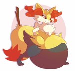 after_vore anthro belly big_belly duo female fur huge_belly overweight red_eyes simple_background vore white_background yellow_body yellow_fur malachi21148 nintendo pokemon braixen generation_6_pokemon pokemon_(species) 2018 hi_res