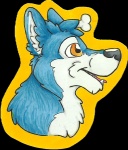 ambiguous_gender anthro blue_husky bone bone_behind_ear happy object_behind_ear side_view smile solo inkedxdog wachhund_(character) canid canine mammal wolfie_(disambiguation) 2011 alpha_channel headshot_portrait marker_(artwork) portrait traditional_media_(artwork)