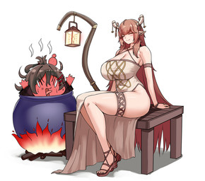 biped breasts brown_hair clothed clothing eyelashes female hair open_mouth simple_background sitting thick_thighs three-quarter_view wounded cho!cho! diana_(trickcal) animal_humanoid deer deer_humanoid humanoid mammal mammal_humanoid new_world_deer new_world_deer_humanoid reindeer_humanoid hi_res