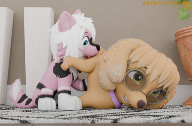cunnilingus duo eyewear female female/female feral glasses oral sex vaginal unknowndata paw_patrol kisharra sugar_flake_(unknowndata) bird_dog canid canine canis cocker_spaniel domestic_dog hunting_dog mammal spaniel