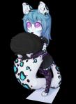 alternative_fashion anthro blush clothed clothing crossdressing femboy fur goth hair legwear male simple_background solo spots standing transparent_background white_body white_fur selkirex_(artist) foolish felid mammal pantherine snow_leopard 2019 absurd_res alpha_channel digital_media_(artwork) hi_res