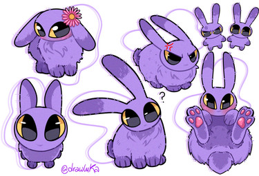 angry anthro biped black_eyes blush cross-popping_vein curious feral flower_on_head fur looking_at_viewer lying male multiple_poses on_back pawpads pink_pawpads pose purple_body purple_fur quadruped question_mark scut_tail short_tail simple_background sitting solo standing tail white_background yellow_sclera drawluka glitch_productions the_amazing_digital_circus jax_(tadc) lagomorph leporid mammal rabbit 2026 digital_drawing_(artwork) digital_media_(artwork) hi_res signature