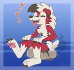 anthro clothed clothing diaper feces feces_on_ground happy male pooping scatplay soiled_diaper soiling solo unclean_diaper used_diaper wearing_diaper ritzcat nintendo pokemon canid canine generation_7_pokemon lycanroc mammal midnight_lycanroc pokemon_(species) hi_res