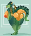 2017 anthro anuvia areola bedroom_eyes bent_over big_breasts big_butt biped breasts butt curvy_figure digital_media_(artwork) dragon female green_body green_skin half-closed_eyes horn jasper_(kazeattor) multicolored_body multicolored_skin mythological_creature mythological_scalie mythology narrowed_eyes nipples non-mammal_breasts nude orange_areola orange_body orange_eyes orange_nipples orange_skin orange_tongue overweight overweight_anthro overweight_female presenting presenting_hindquarters scalie seductive solo standing tail thick_thighs tongue tongue_out two_tone_body two_tone_skin voluptuous wide_hips wings
