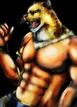 abs animal_mask athletic biceps big_muscles bottomwear brown_body brown_fur clothed clothing fangs flexing for_a_head fur king luchador male markings mask muscular muscular_male nipples open_mouth pants pecs pink_nose pose royalty solo spots standing tan_body tan_fur teeth tongue topless vein whiskers white_body white_fur wrestler yellow_eyes lowemond tekken king_(tekken) animal_head animal_humanoid felid humanoid leopard mammal pantherine