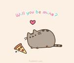 :3 ambiguous_gender animated_heart daww feral food fur grey_body grey_fur happy heart_symbol pizza question simple_background solo tail tail_motion text yes-no_question pusheen_corp pusheen_and_friends pusheen domestic_cat felid feline felis mammal animated english_text low_res meme short_playtime female_(lore)