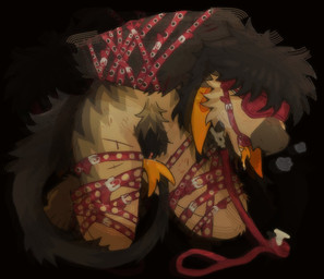 anthro ball_gag bdsm blindfold bondage bound brown_body brown_ears brown_fur brown_hair brown_tail eyemask eyewear female fur gag gagged hair kneeling masturbation open_mouth red_ball_gag red_mask red_rope rope solo submissive submissive_anthro submissive_female tail tail_fetish tail_masturbation tail_play teeth tongue yellow_inner_ear yellow_tongue spinelessfill3t mythology dragon furred_dragon furred_scalie mythological_creature mythological_scalie scalie full-length_portrait portrait