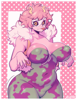 5_fingers belly_outline big_breasts black_sclera breasts clothed clothed_female clothed_humanoid clothing curvy_figure dotted_background eyebrows eyelashes female female_humanoid fingers front_view hair head_horn horn looking_at_viewer mask motion_lines navel_outline nipple_outline not_furry pattern_background pink_body pink_hair simple_background solo thick_thighs tongue tongue_out wearing_mask wide_hipped_female wide_hipped_humanoid wide_hips conditional_dnp welwraith my_hero_academia ashido_mina humanoid quirked_human_(my_hero_academia) 2026 digital_media_(artwork) hi_res portrait three-quarter_portrait