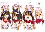 animal_humanoid anthro bikini bikini_top blue_archive canid canid_humanoid canine canine_humanoid clothing eyes_closed female feral fox fox_humanoid furry_scale gomibako_(gomibako_price) halo hat headgear headwear hi_res humanoid izuna_(blue_archive) japanese_text kemono mammal mammal_humanoid open_mouth solo swimwear text transformation two-piece_swimsuit