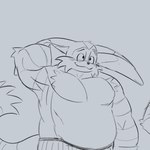 anthro belly blush embarrassed male musclegut muscular muscular_arms pecs shy sketchy smile solo newtmoss sega sonic_the_hedgehog_(series) big_the_cat domestic_cat felid feline felis mammal hi_res