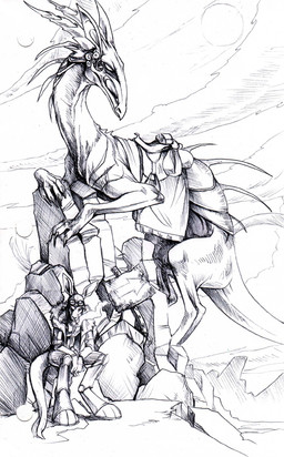 ambiguous_gender anthro cigarette desert duo feral male mount road_sign rock size_difference smoke smoking sun tail hibbary kangaroo macropod mammal marsupial monochrome