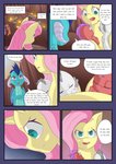 age_difference anthro dialogue female fire group older_female sleeping text young mustachedbain friendship_is_magic hasbro my_little_pony mythology fluttershy_(mlp) princess_ember_(mlp) dragon equid mammal mythological_creature mythological_scalie scalie absurd_res comic english_text hi_res