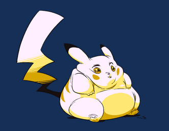 ambiguous_gender black_nose feral fur overweight overweight_ambiguous overweight_feral simple_background solo transparent_background yellow_body yellow_eyes yellow_fur slb nintendo pokemon generation_1_pokemon mammal pikachu pokemon_(species) rodent aliasing alpha_channel digital_media_(artwork) restricted_palette
