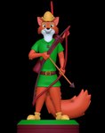 3d_(artwork) 3d_modeling 3d_print anthro backpack belt clothed clothing digital_media_(artwork) disney feathers fur hat headgear headwear hi_res lowered_tail male orange_body robin_hood robin_hood_(disney) sillytoys simple_background smile solo stage weapon