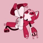 1:1 39coit animal_humanoid anthro cord felid felid_humanoid female genitals hi_res human humanoid legs_together legs_up lying machine mammal mammal_humanoid medabots on_back peppercat peppercat_(medabots) pinup pose pussy red_body robot simple_background solo white_body