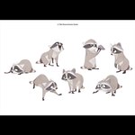 black_bars black_nose feral grey_body multiple_poses pose scar simple_background solo white_background jamwoods disney far_from_the_tree marie_(far_from_the_tree) mammal procyonid raccoon 1:1 concept_art letterbox official_art