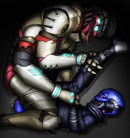 2_penises 4_arms 4_eyes anal animal_genitalia armor duo forced genitals intersex intersex/male machine male multi_arm multi_eye multi_genitalia multi_limb multi_penis penis synthetic sadboygum1 bungie destiny_(series) arikus alien eliksni exo humanoid robot robot_humanoid absurd_res hi_res