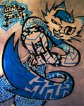 anthro blue_hair blue_tail blue_tongue fur hair male open_mouth solo tail tongue white_body white_fur naircat domestic_cat felid feline felis mammal 2013
