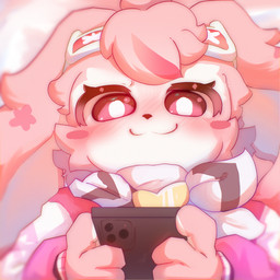 anthro blush blush_lines blush_stickers bodily_fluids clothed clothing electronics eyewear eyewear_on_head female fur glasses glasses_on_head hair jacket kemono pink_body pink_fur smile solo star topwear white_body white_fur fu_kawa mihoyo petit_planet elsasani_(petit_planet) lagomorph leporid mammal rabbit 1:1 absurd_res digital_media_(artwork) hi_res