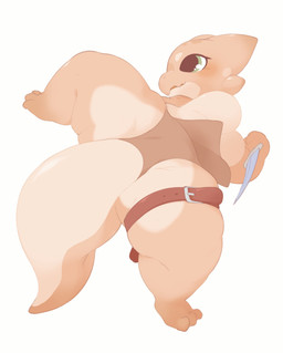 3_toes anthro belt big_breasts biped blush bottomwear breasts brown_body clothed clothing countershade_torso countershading dagger eyelashes featureless_breasts feet female fingers green_eyes holding_object holding_weapon loincloth low-angle_view melee_weapon monotone_body non-mammal_breasts shortstack shortstack_female simple_background solo tail tan_body thick_thighs toes topless weapon white_background wide_hips worm's-eye_view white_slime_(artist) kana_(white_slime) kobold scalie 2026 digital_drawing_(artwork) digital_media_(artwork) hi_res