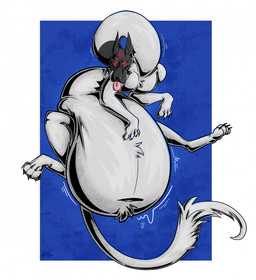belly big_belly claws feral fur glowing glowing_eyes levitation looking_at_viewer male navel nude obese obese_feral obese_male overweight overweight_feral overweight_male paws red_eyes solo tail tongue tongue_out white_body white_fur awoogasm asian_mythology atlus east_asian_mythology japanese_mythology megami_tensei mythology sega inugami_(megami_tensei) canid canine canis domestic_dog mammal yokai 2026 hi_res