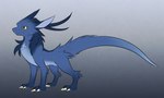 3_claws 3_toes blue_body blue_fur blue_hair claws feet feral fur fur_markings hair horn male markings multicolored_body multicolored_fur orange_eyes quadruped solo tail toes two_tone_body two_tone_fur giru_(artist) mythology giru_(giru) dragon furred_dragon furred_scalie mythological_creature mythological_scalie scalie