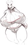 anthro big_breasts biped bottomless bottomless_anthro bottomless_female breasts clothed clothing female fingers genitals huge_breasts looking_at_viewer pussy solo tail curseofdreg scalie absurd_res hi_res