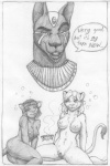 2009 after_sex afterglow anthro anubian_jackal anubis bast bedroom_eyes bodily_fluids breasts canid canine canis comic deity dialogue domestic_cat ear_piercing ear_ring egyptian egyptian_mythology english_text felid feline felis female genital_fluids gods_at_play graphite_(artwork) greyscale group group_sex half-closed_eyes hi_res incest_(lore) jackal lion male male/female mammal middle_eastern_mythology monochrome mythology narrowed_eyes nipple_piercing nipple_ring nipples nude pantherine pencil_(artwork) piercing ring_piercing rummyhunny seductive sekhmet sex sibling_(lore) sister_(lore) sisters_(lore) smoke sweat tail text threesome traditional_media_(artwork) trio vaginal_fluids