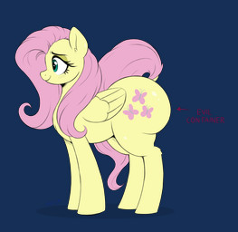 animal_ears big_butt butt eyebrows eyelashes feathered_wings feathers female feral glistening glistening_body hair long_hair pink_hair pupils quadruped side_butt side_view smile solo standing tail tail_aside text thick_thighs wings yellow_body godoffury polofastter third-party_edit evil_container friendship_is_magic hasbro my_little_pony mythology fluttershy_(mlp) equid equine mammal mythological_creature mythological_equine pegasus alpha_channel english_text hi_res