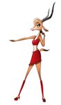 anthro blonde_hair brown_eyes clothed clothing countershade_face countershade_fur countershade_torso countershading female fully_clothed fur hair holding_object midriff simple_background solo standing white_background rin_tyan disney zootopia gazelle_(zootopia) antelope bovid gazelle mammal digital_media_(artwork) hi_res shaded