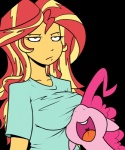 alternate_species big_breasts boob_hat breasts clothing duo female hair happy humanized multicolored_hair open_mouth pink_hair simple_background transparent_background two_tone_hair unimpressed reiduran equestria_girls friendship_is_magic hasbro my_little_pony pinkie_pie_(mlp) sunset_shimmer_(eg) earth_pony equid equine horse human mammal pony 2016 5:6 alpha_channel colored