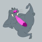 anthro anus big_nose butt erection fat_folds feet genitals grey_background grey_body half-closed_eyes looking_up lying male markings narrowed_eyes on_back overweight overweight_anthro overweight_male penis pink_nose pose presenting presenting_hindquarters raised_leg rounded_ears simple_background slightly_chubby slightly_chubby_anthro slightly_chubby_male slit_penis smile solo spots spotted_body stretching tusks vibrissae whiskers bob-jiggles ratz xilam vinnie_the_walrus mammal marine pinniped walrus 1:1 absurd_res hi_res
