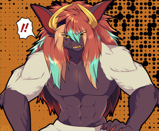 2_horns anthro big_ears black_body black_fur blue_hair bottomwear clothin clothing demonic fangs fluffy fluffy_hair fur grin hair head_horn horn long_ears male multi_eye multicolored_hair pants red_hair red_inner_ear smile solo teetch teeth two_tone_hair white_body white_fur yellow_eyes yellow_horn shyryp mythology nintendo pokemon shoto_(shyryp) dragon generation_4_pokemon hybrid lucario mammal mythological_creature mythological_scalie pokemon_(species) scalie absurd_res digital_media_(artwork) hi_res