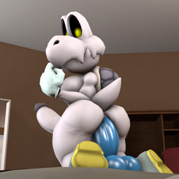 anal anal_penetration anthro balls bed bedroom big_balls big_butt big_penis bone boots butt clothing dildo dildo_in_ass dildo_insertion erection footwear furniture genitals gloves grey_body handwear huge_balls huge_penis hyper hyper_balls hyper_genitalia hyper_penis looking_at_viewer looking_down male muscular muscular_male object_in_ass pecs penetration penis sex_toy sex_toy_in_ass sex_toy_insertion shell shoes skeleton solo tail thick_thighs logdoesrenders kabalmystic_(modeler) mario_bros nintendo animal_humanoid animated_skeleton dry_bones humanoid koopa koopa_troopa reptile scalie scalie_humanoid turtle undead 1:1 3d_(artwork) digital_media_(artwork) hi_res source_filmmaker_(artwork)