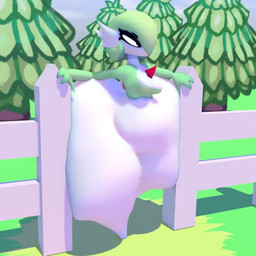 big_butt breasts butt female female_humanoid green_hair hair huge_butt huge_thighs hyper hyper_butt hyper_thighs not_furry outside red_eyes solo stuck thick_thighs white_body mysterydad nintendo pokemon gardevoir generation_3_pokemon humanoid pokemon_(species) 1:1 2023 3d_(artwork) 3d_animation animated digital_media_(artwork) no_sound short_playtime video